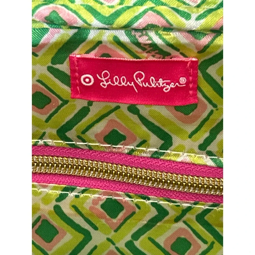 Lilly Pulitzer for Target Floral Makeup Bag Pink Trim Cosmetic Case Travel Bag